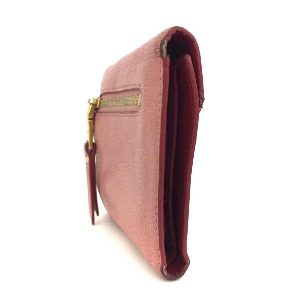 393071F V Miu Miu Wallet Heart Pink Trifold Leather - Picture 3 of 9